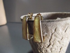 1 Pair Old .75″in Metal Gold Tone Lemon Bars Stud