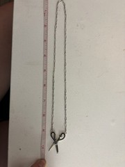 Vintage Magnetic Scissors Necklace Black Rhinestone Silver Tone Hair Stylist 20”