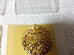 Vintage Dragon, Phoenix, & Filigree Brooch/Pendant Set Gold Tone 3D Asian Style