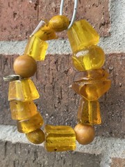 VTG Genuine Amber Chunk Necklace & Bracelet Fossilized Bug Debris Unique Beaded
