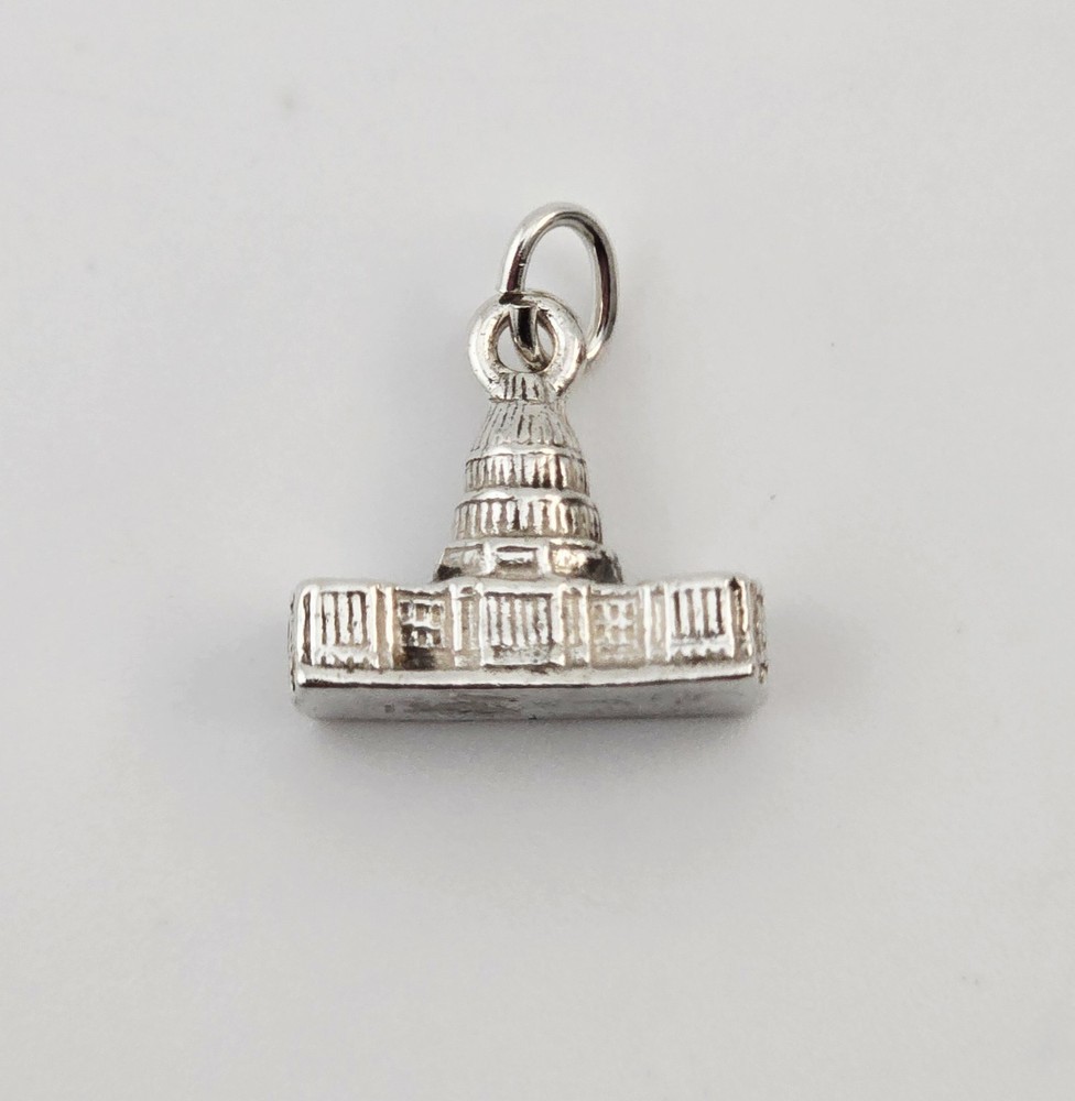 VTG Sterling U.S. Capitol Building Charm Pendant – 3D Landmark Travel Charm 3.1g