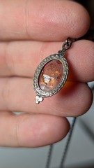 Vintage Dainty Baltic Amber Sterling Silver Y Drop Lavalier Pendant Necklace…