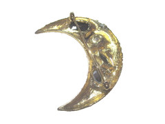 LARGE FASHION PIN VINTAGE 1980’S RHINESTONES CHUNKY CRESCENT MOON 1980’S RUNWAY