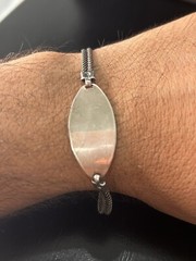 Vintage Bracelet Silver Sterling Trademark Identity 7” ID Pendant