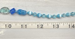 Vintage Venetian Mixed Lampwork Blue Glass Beaded Necklace W/ Matching Earrings