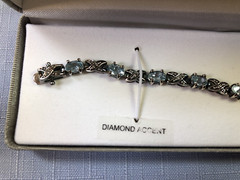 Genuine Blue Topaz & Diamond Accent Sterling Silver 7″ Tennis Bracelet