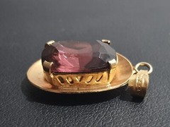 Beautiful Vintage Pendant dark Violet stone made in the USSR 1960s