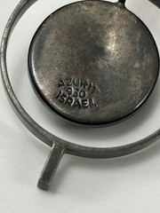 Vintage Israel Modernist Sterling Silver Eilat Stone Pendant 930 signed azurit