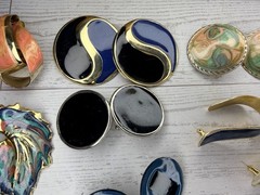 Vintage 1980s 1990’s Enamel Pierced Earrings Lot Of 16 Unmarked