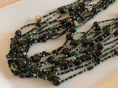 Vintage Multi-Strand Endless Seed Bead Necklace, Hand-Strung, Boho Layered Style