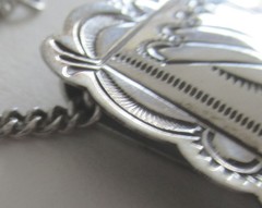 UNISEX NAVAJO STERLING NECKLACE MONEY CLIP PENDANT, 2 INCHES PEND, 18 INCH CHAIN