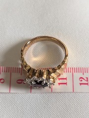 Vintage Costume Faux Gold Ruby Diamond Ring Size 10
