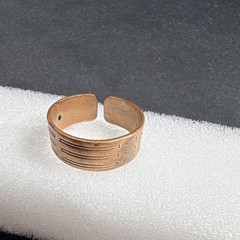 Vintage Handmade Solid Copper Bracelet & Adjustable Copper Ring Set