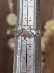 Vtg Sterling Silver 925 Heart Band Ring Size 5.75