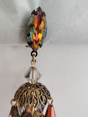 Vtg Rare LEWIS SEGAL California Watermelon AB Crystal Chandelier Earrings Pat…