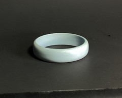 Vintage Minimalist Mod Pastel Blue Lucite Bangle Bracelet with Matte Finish