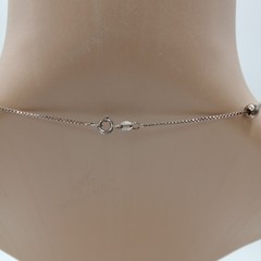 925 Italy Station Necklace 18in Sterling Silver 3g Patina Intact Beads Box Chain