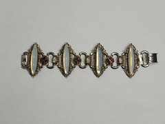 Vintage 1950’s 7.25″ Wide Opaline Glass Crystal Bracelet