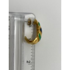 Avon Earrings Post Pierced Gold Tone Blue Green Oval One Size Fits All