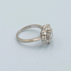 Antique Cluster Old European Cut Diamond Ring 2.4 ct