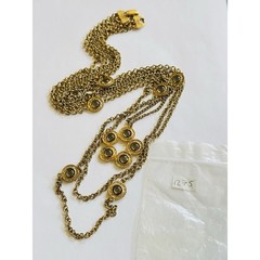 Celebrity VTG Regal necklace signed Glass Cabochon Bezel Regal Multi Chain 28″