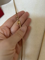 VTG Crown Trifari Burgundy Lucite Teardrop Pendant Gold Tone Chain Statement 33”