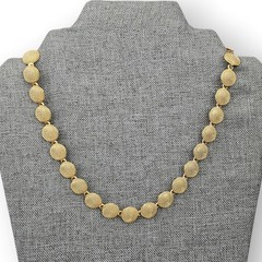 Vintage Rope Spiral Chain Necklace Round Link Matte Gold Plated 80s 17.5″ Long