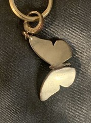 Vintage FOSSIL Enamel Butterfly Gold Tone Necklace 20in