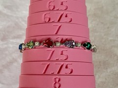 Signed B. David Multicolored Rhinestone And Faux Pearl Bracelet