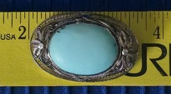 Turquoise Vtg. Oval Brooch