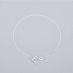 1PC Solid Silver Vermeil Needle Adjustable 0.6mm Wide Box Chain Bracelet FESV57