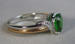 Bradford Sterling Silver 18KT Gold Plate Helenite Ring 3.2g Size 10 #B185