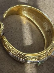 Vintage Green Red Blue Purple Gold Crystal Bracelet &Ring Sz7