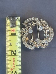 Vintage Fur Clip Sparkling Rhinestone & Gold Tone Clip Art Deco Fashion