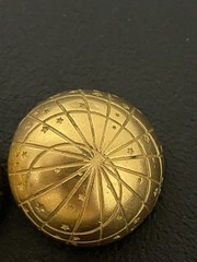 Hermès Paris Signed Gold Tone Round Dome Clip-On Stud Earrings
