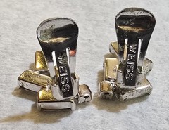 Vintage Weiss Clear Rhinestone Clip Earrings Silver Tone Baggett Signed