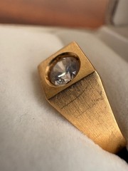 Vintage 19.2K Portuguese Gold Men’s Signet Ring 800 Hallmark Size 8.5 3.1g