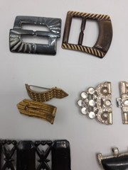 Vintage Art Deco Belt Buckles Dress Clasps Lot Metal Rhinestone Craft Repair
