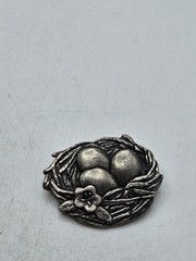 Collection Of 5 Birds And Bloom Pewter Brooches. Signed, 4 Limited Edition