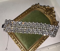 XXL B. David Brilliant Huge Clear Crystal Ice Marquis Rhinestone Estate Bracelet