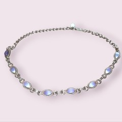 purple spun glass choker necklace hook clasp short length