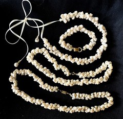 Vintage Iridescent Aboriginal Trochus Shell Necklace, Headpiece or Bracelet