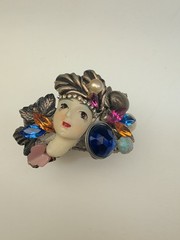 VTG Selro Selini Style Face Mask Bypass Cuff Bracelet Multi Stone Rhinestone