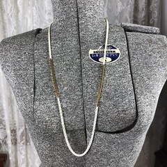 Monet Vintage Goldtone White Enamel Box Chain Necklace