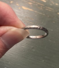 Antique Art Deco 18K White Gold Engraved Wedding Band – Size 6.25