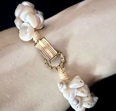 Vintage Iridescent Aboriginal Trochus Shell Necklace, Headpiece or Bracelet