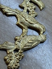 eBay Title Vintage Raw Brass 3 Birds on Blossom Branch Stamping 65mm Art Nouvea