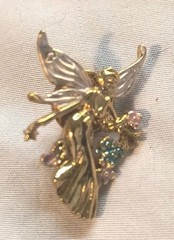 6 Vintage FAIRY ANGEL Gold Tone Lapel Pins Tie Tacks DIY Hat Purse Embellishment