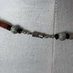 Vintage Semi-precious Natural Stone Necklace Barrel Clasp 24”