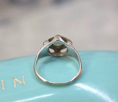 Antique Art Deco 18K white gold Belais .35 ct diamond ring sz 4